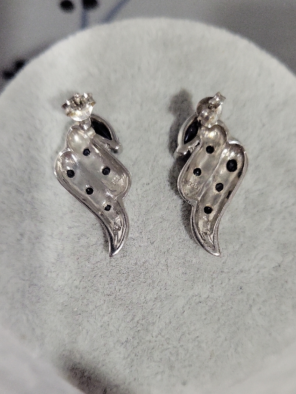 925 Silver And Sapphire Earrings - Picture 7 of 12